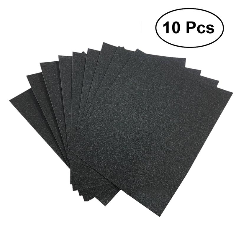 10 stk  a4 ark glitter kartong kort gjør diy materiale glitrende håndverk scrapbooking farge glitter papir  a4 glitter papir: Nero