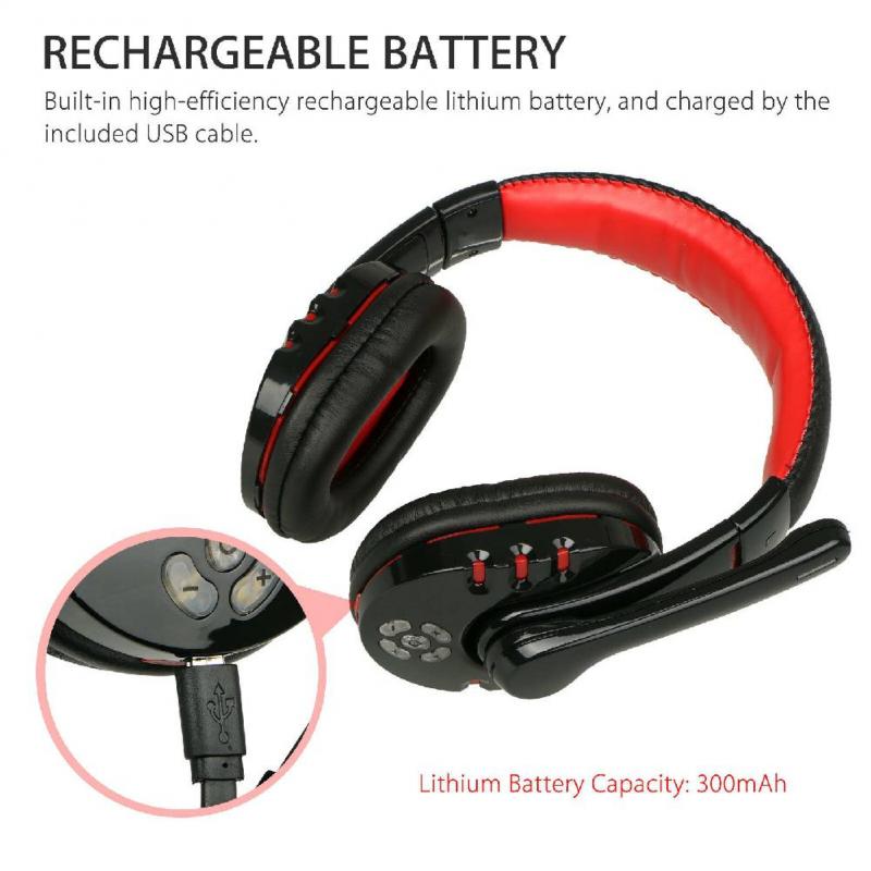 Bezprzewodowe słuchawki z mikrofonem do gier komputer stancjonarny zestaw słuchawkowy do laptopa Bluetooth Gamer słuchawki z regulowanym pałąkiem na głowę