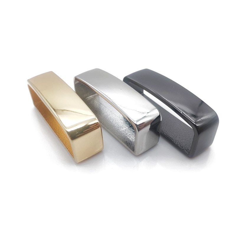 40mm D Shape Square Belt Strap Loop Ring Buckle Brass Belt Keeper for Leather Craft Bag Strap Solid Belt
