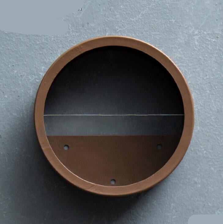 Nordisk jern + glas rund væghængende vase hjem balkon blomsterkurv stue dekoration farverig blomsterholder: Brun 15cm