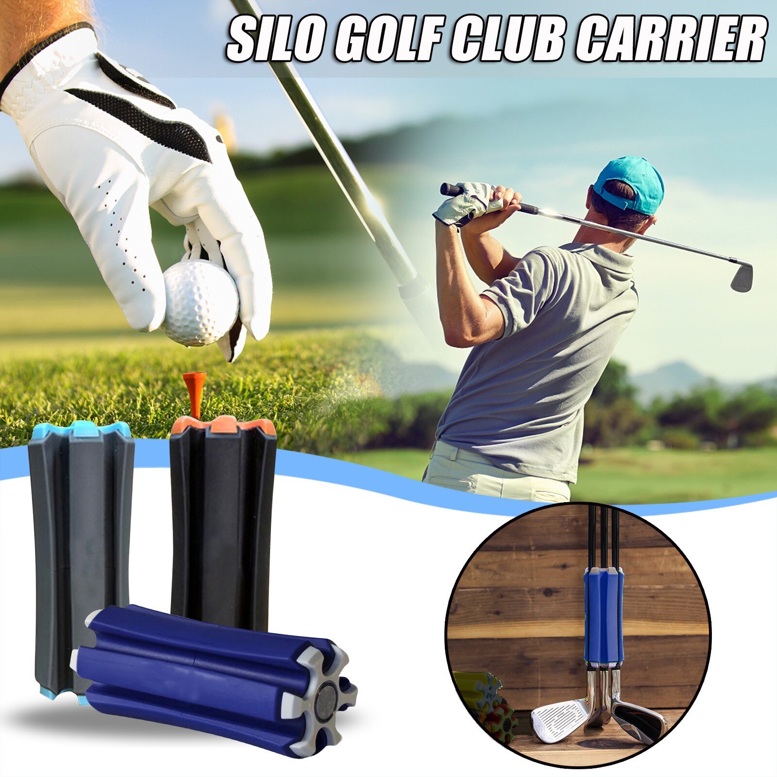 Golf Tees Houder Golf Club Carrier Hoge Capaciteit Draagbare Organizer Voor Bal Marker Absplastic Golfclubs Lichtgewicht Carrier #4