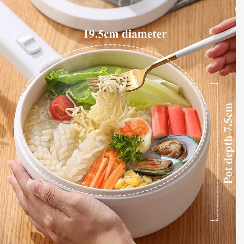 220V Multifunction Pot Integrated Electric Cooking Pot Household Pot Breakfast Machine Frying Pan Steamer Pot 1.5L
