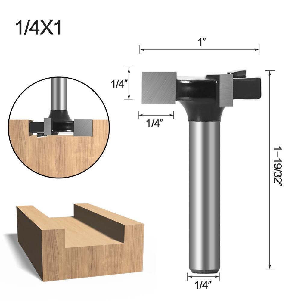 Brocas de fresado CNC, vástago de 1/4 pulgadas, 6mm, diámetro de corte de 1 pulgada, broca de aplanamiento de losa, broca de cepillado de madera