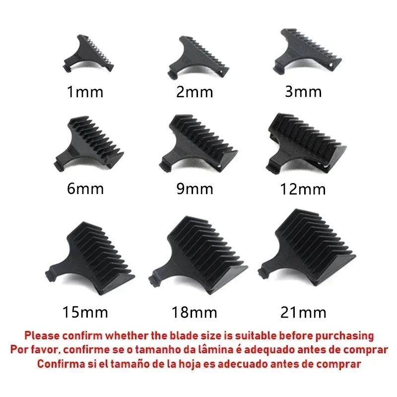 Kemei 1 2 3 6 9 12 mm Hair Trimmer Limit Comb Universal Black Guards Hairdresser Hair Cutting Guide for 5027 1949 5098 9163 5021: MULTI