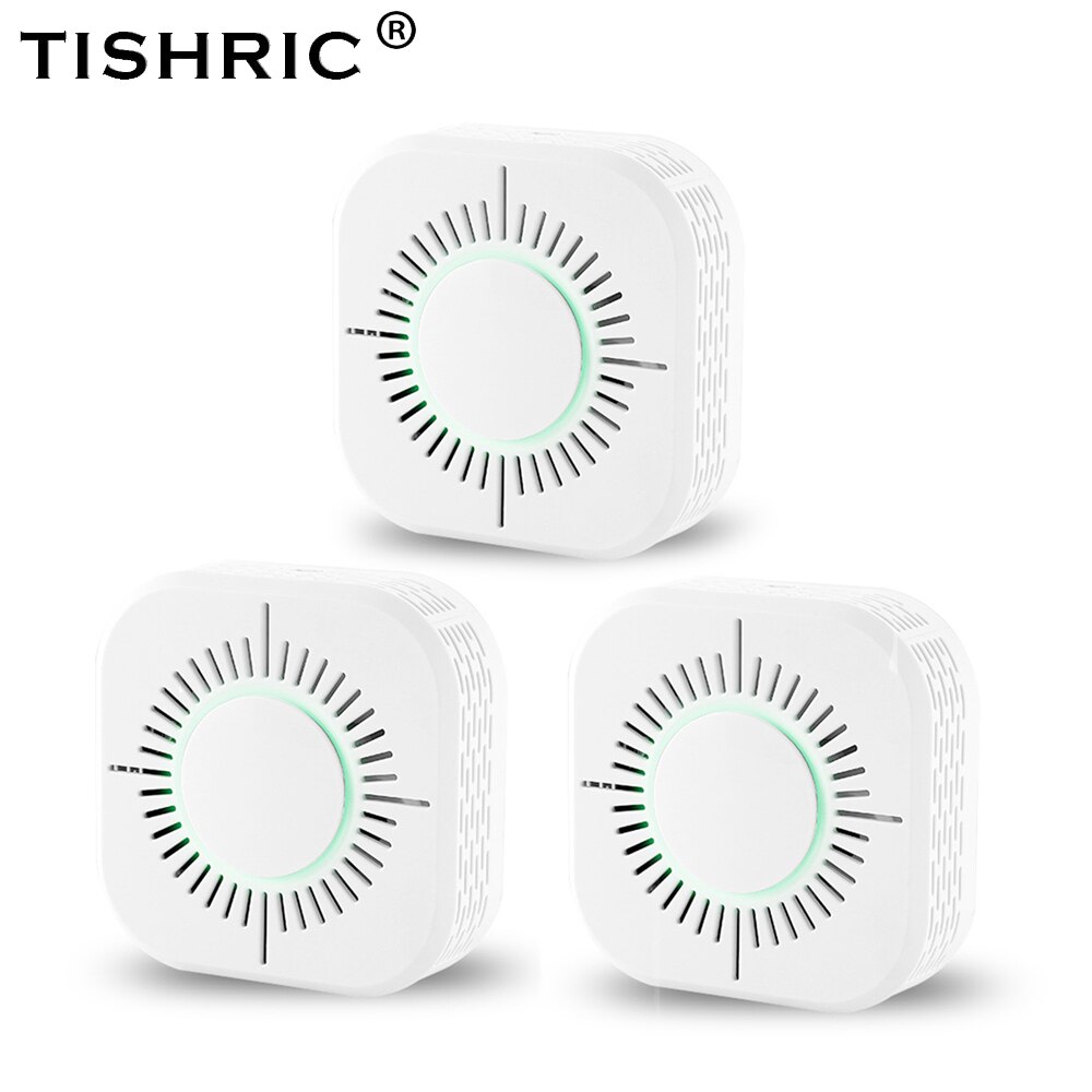 TISHRIC 433MHz Wireless Smoke Sensor Detector Protection Smoke Detector Fire Alarm System Security Work with Sonoff RF Bridge: 3PCS