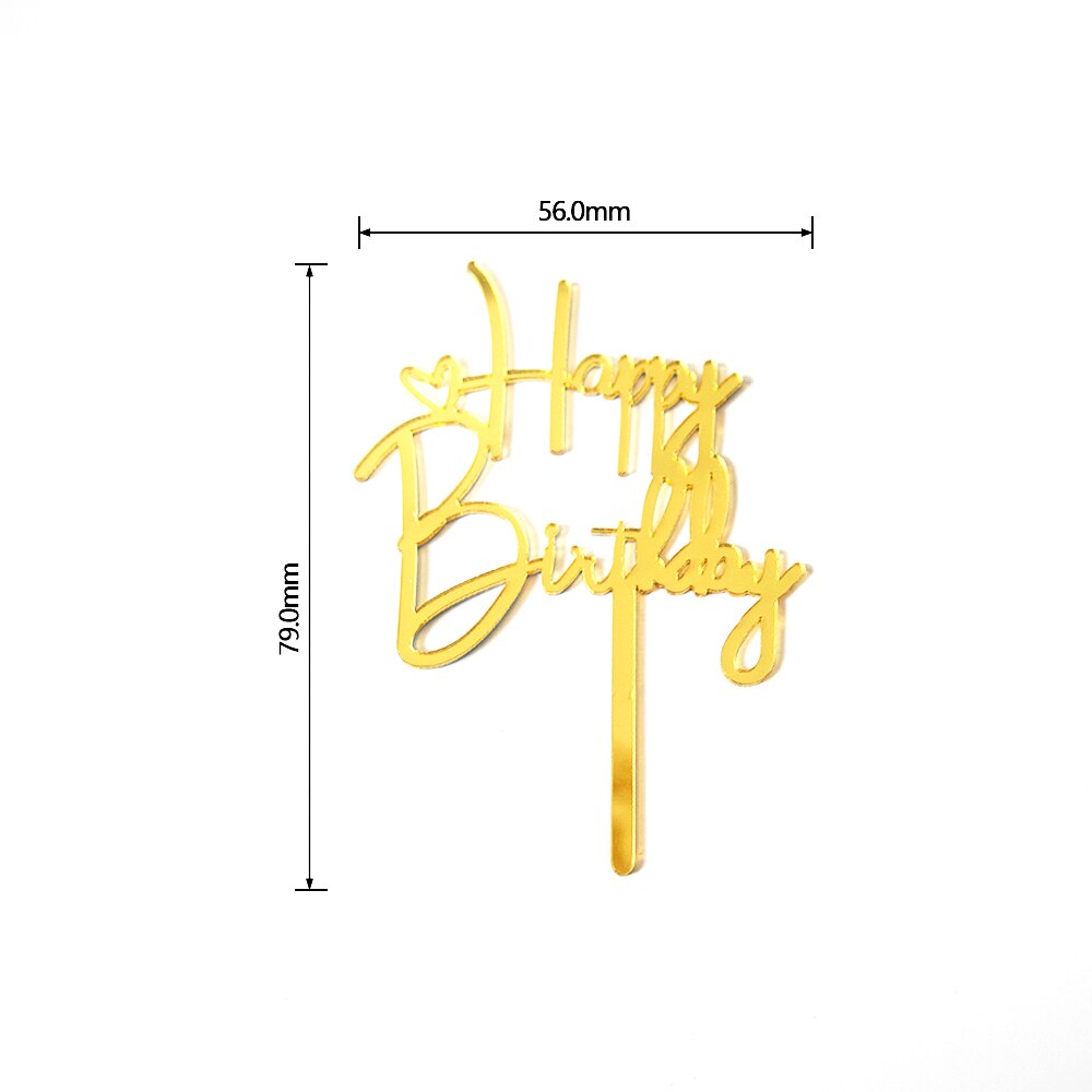 Pak Van 10 Stuks Mini Gelukkige Verjaardag Acryl Cake Topper Verjaardagstaart Decoratie: 08 HB 10PCS