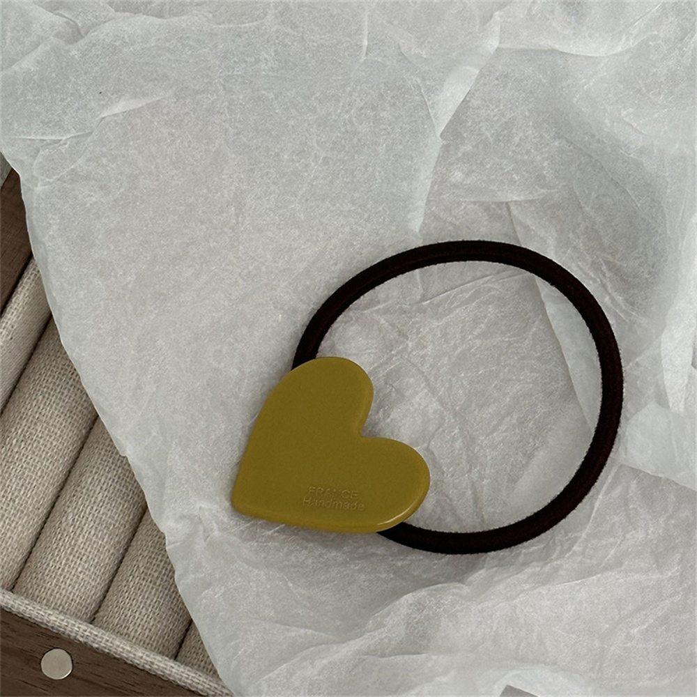 Cuerda para el cabello de acetato a la , lazos para el cabello en forma de corazón, coleteros para niña, tocado para moño, accesorios para el cabello Hokder con cola de caballo: Verde