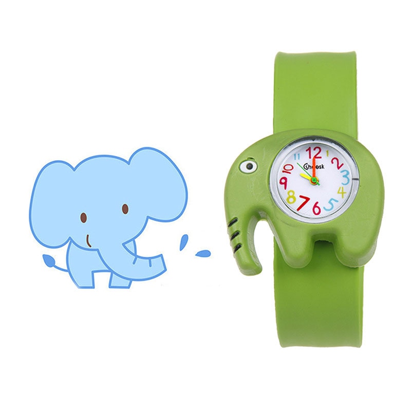 1 Pcs Children Kids Wrist Quartz Watch Silicone Strap Cute Cartoon Style Birthday FO