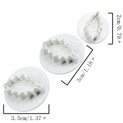 Mini blomster fondant udstikkere til kage dekorationsværktøj 3 stk/sæt geometri kage udstikker gør det selv spring stamper køkken bageværktøj: 1