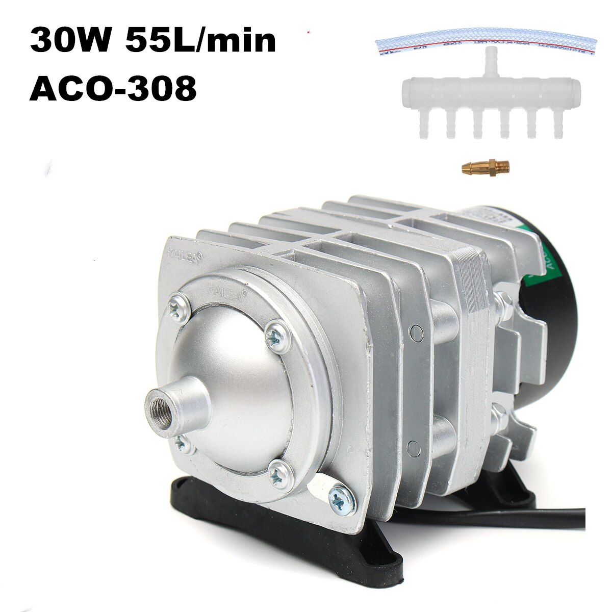 45W 6 Way Air Aerator Pump 70L/min HAILEA Electromagnetic Air Compressor Fish Tank Oxygen Air Pump Hydroponics: 30W no parts