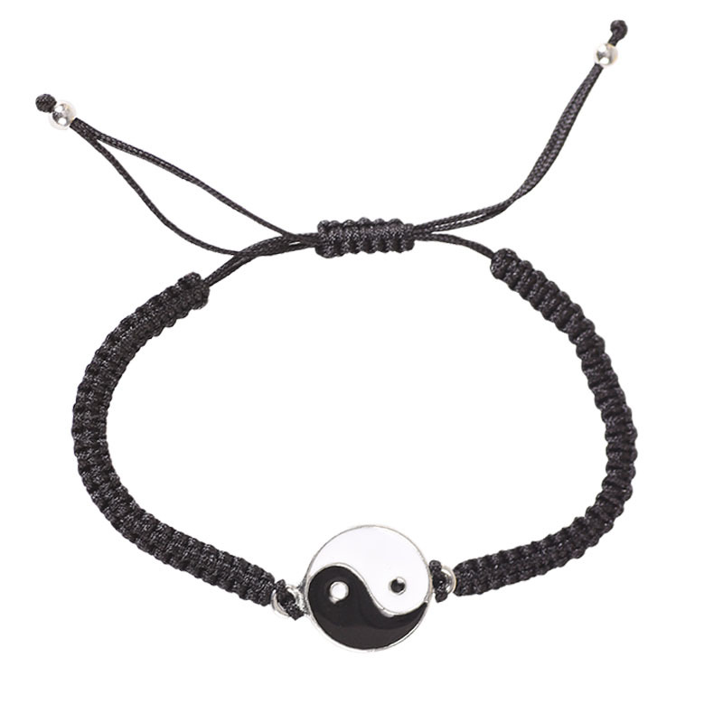 Beste Vriend Armband 2 Stuk Gevlochten Touw Tai Chi Gossip Zwart En Wit Hanger Paar Armband Bff Vriendschap Sieraden: 1