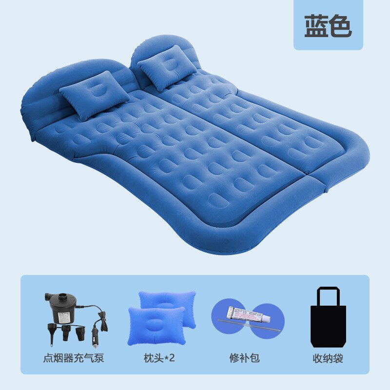 Universel SUV voiture voyage coussin de couchage voiture lit gonflable matelas d'air en plein Air Camping tapis enfant arrière échappement coussin voiture siège arrière: type1 SUV blue