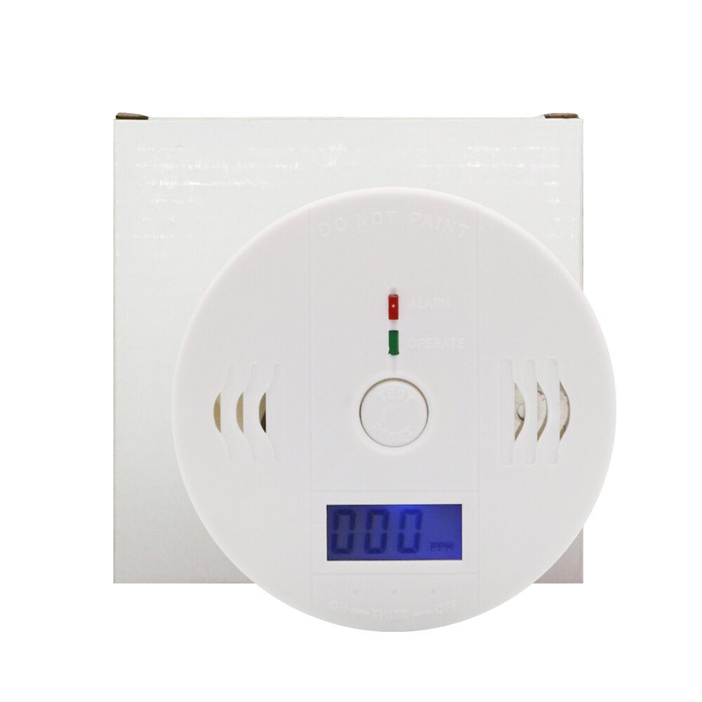 2 PCS LCD CO Sensor alleen Werken Ingebouwde 85dB sirene geluid Onafhankelijke Koolmonoxide Vergiftiging Waarschuwing Alarm Detector