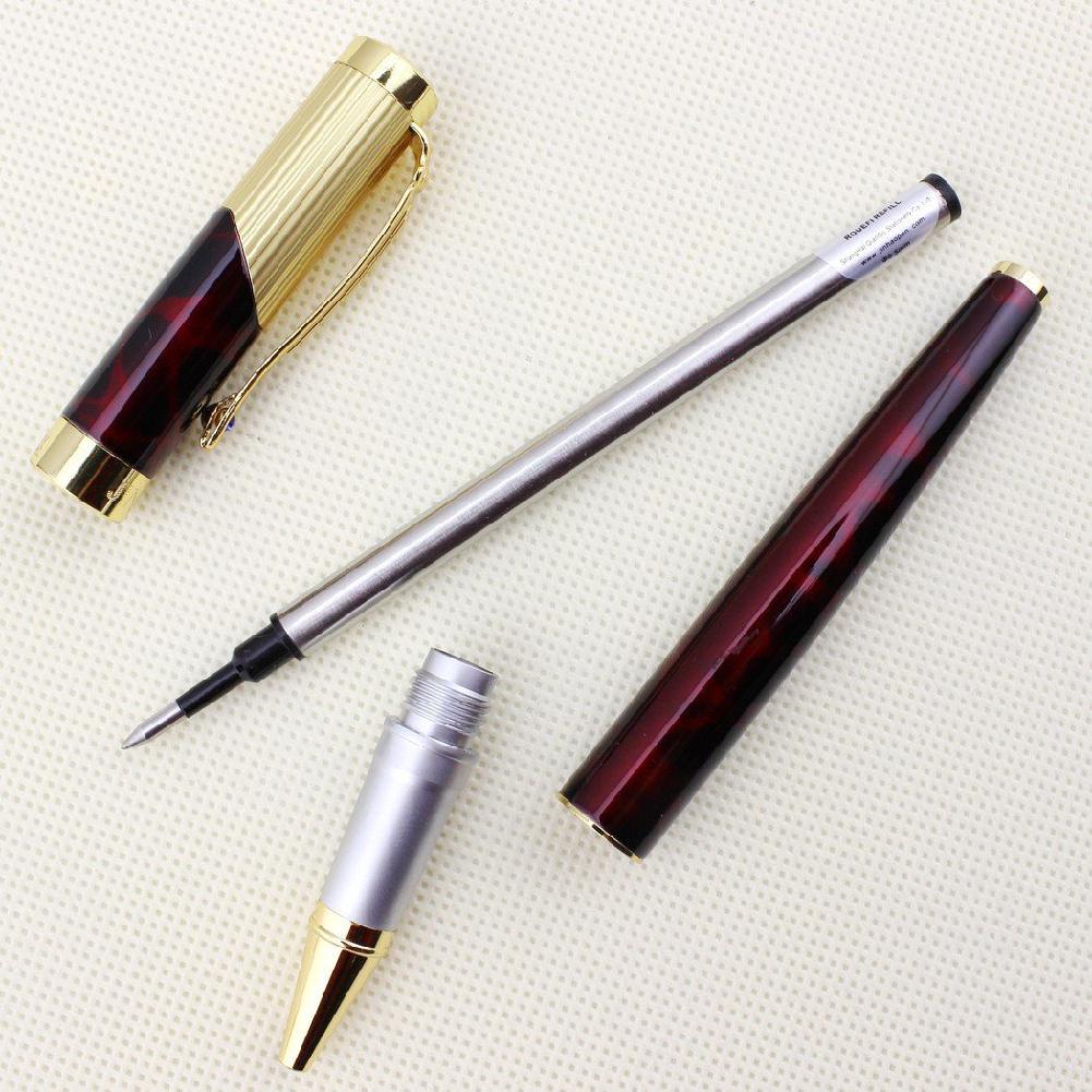 Beautiful Rollerball Pen Metal Office School Pen Classic Gold Black Gold Clip Pen Claret & Golden