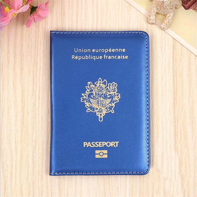 Étui de Passeport français, couverture de Passeport, édition originale, étui de voyage, porte-cartes: Blue