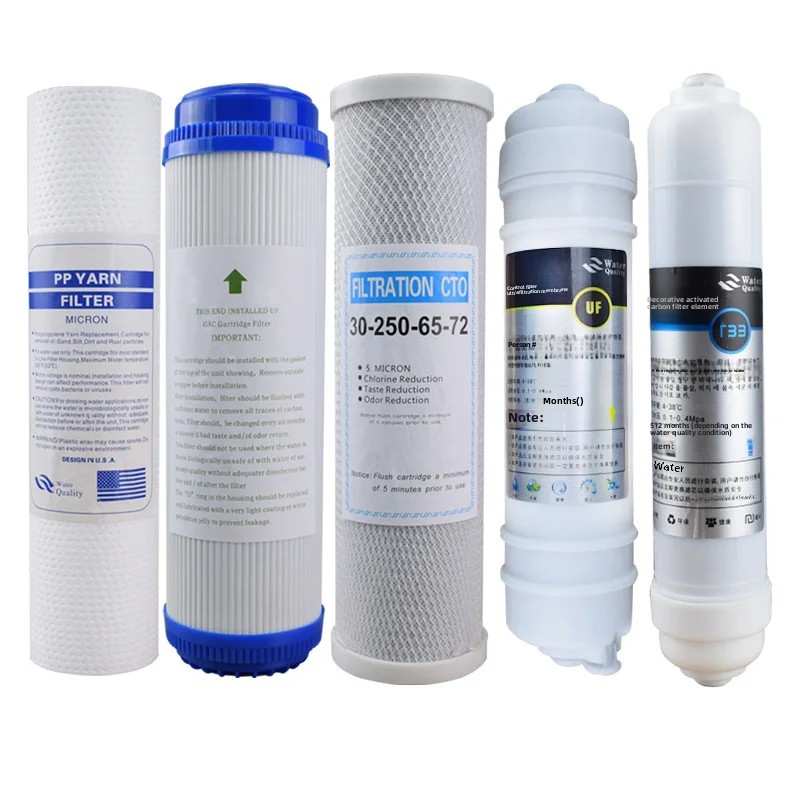 Universal 10-Inch Water Purifier Filter Cartridge Set Annual Pack PP Cotton Particle Activated Carbon Purification Equipment Acc