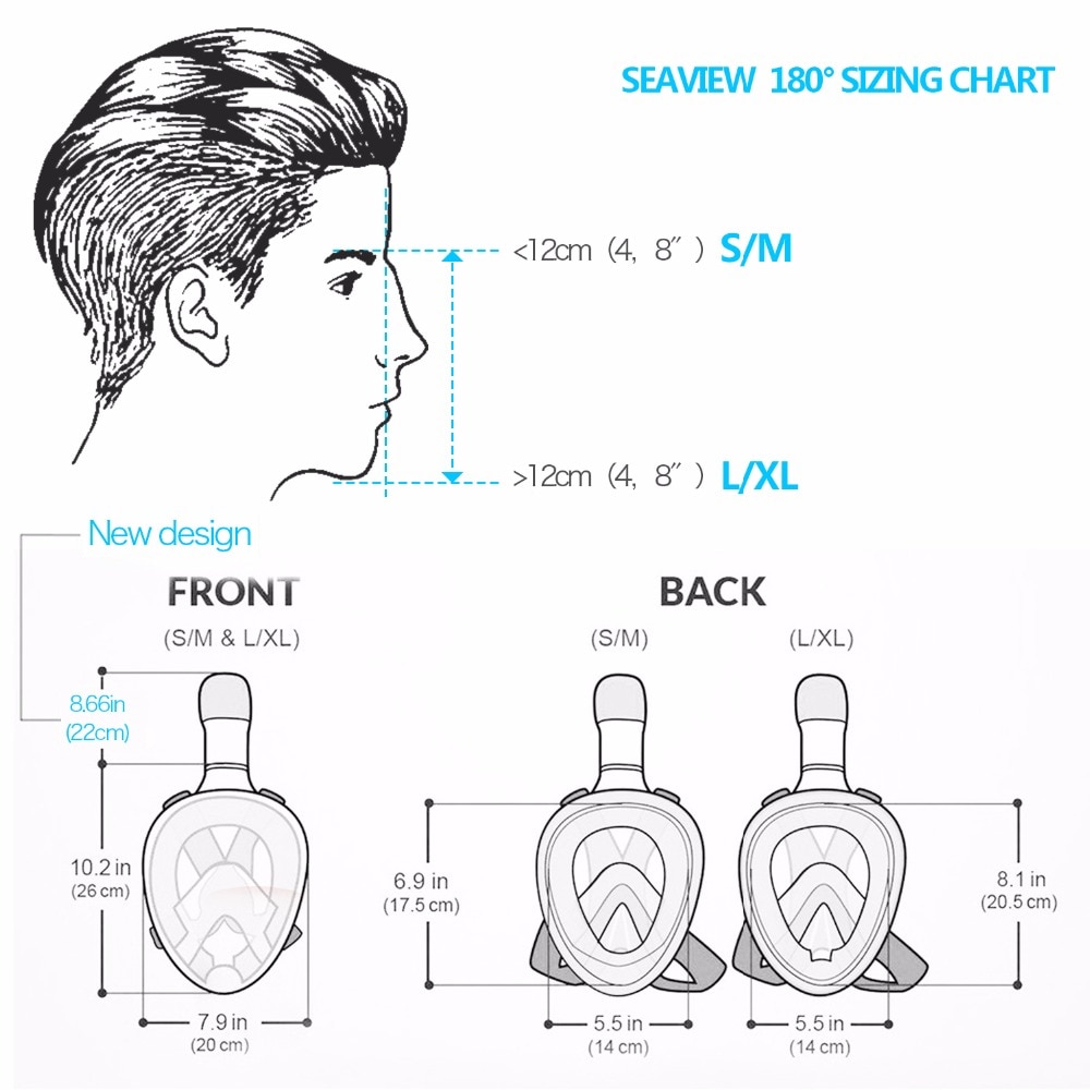 2019 Pieno Viso Lo Snorkeling Maschere Panoramica 180 Vista Anti-nebbia Anti-Perdita di Nuoto Scuba Subacquea Maschera Subacquea Compatibile nuovo di sicurezza