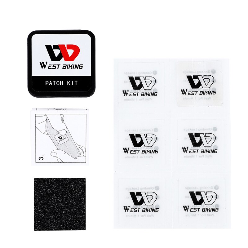 West biking cykel indre dæk patch reparationsværktøj cykel punktering reparation gummi patch mtb landevejscykel ingen lim hurtigt dæk reparationsværktøj: Hvid