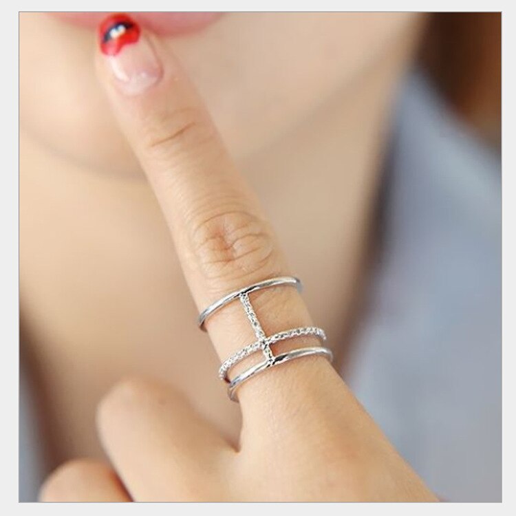 Neue modisch Persönlichkeit Punk Kristall Ketten Ringe Für Frauen Dame Resizable Größe Ringe Partei Schmuck Charme: Ursprünglich Titel