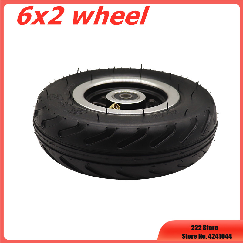 Electric Scooter 6 Inch Wheel 6x2 With Air tyre/Solid Tire Metal Hub 608 /628 Bearings 8/10mm Axle Hole Trolley Cart