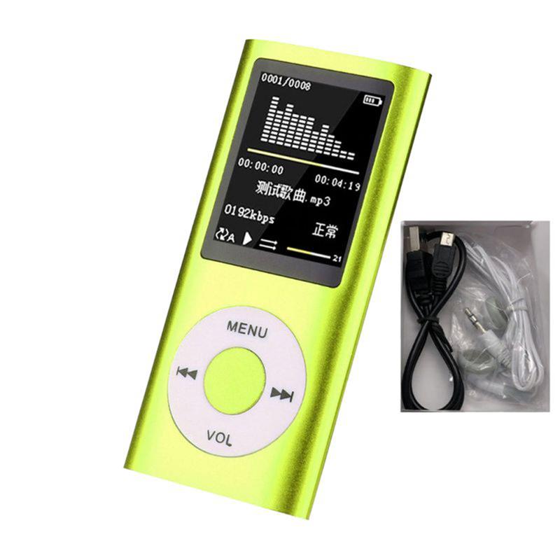 MP4 Music Player HIFI MP3 Player Digital LCD Screen Voice Recording FM Radio Recorder Player Card Reader: green
