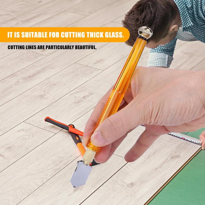 Cortador de cristal de diamante de 168mm, hoja de rueda portátil de 3-12mm, herramienta de corte manual artesanal para espejo de azulejo DIY, aleación de diamante, 1 ud.