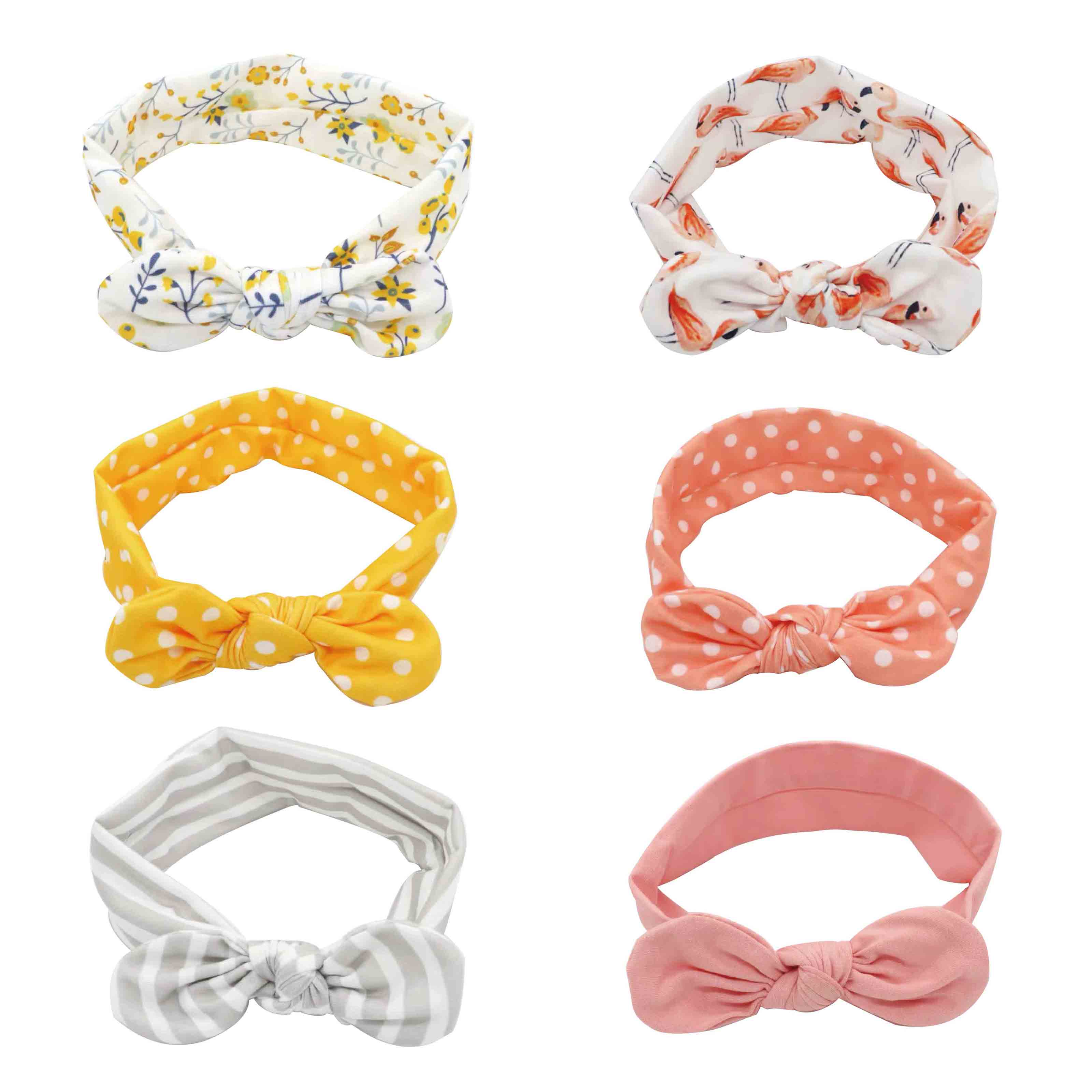 6Pcs Baby Hoofdband Schattige Konijn Oor Neonata Boog Bloem Elastische Bandana Baby Meisjes Hoofdbanden Kinderen Tulband Haar Accessoires Set