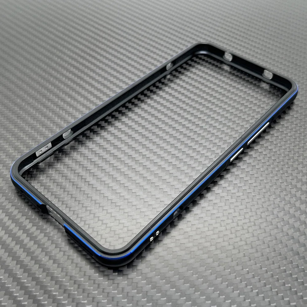 Parachoques de Metal ligero para Xiaomi 15 Pro marco de aluminio fino Mi 14 Funda antiarañazos Coque + Funda protectora de lente de cámara: Vinilo / Azul