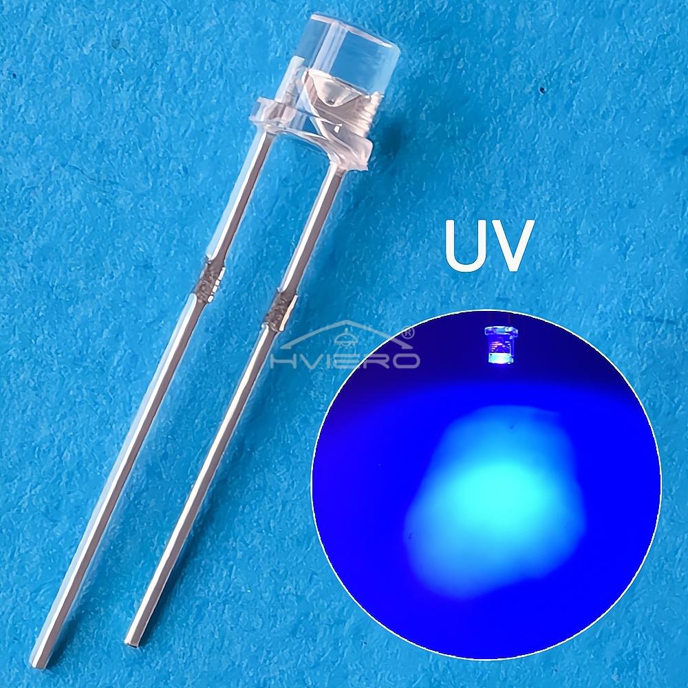 100X F3 3mm 2pins Flat head Bright LED Decoration Bulb White Red Yellow Blue Water Clear Wide Angle Light Emitting Diode Lamp: PURPLE / 50W