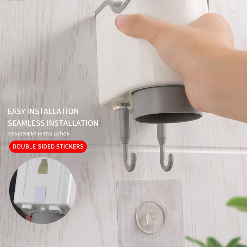 Nordic Double Cup Magnetic Toothbrush Holder Mouthwash Cup Punch-free Suction Wall Couple Toothbrush Plastic Bathroom Accessorie