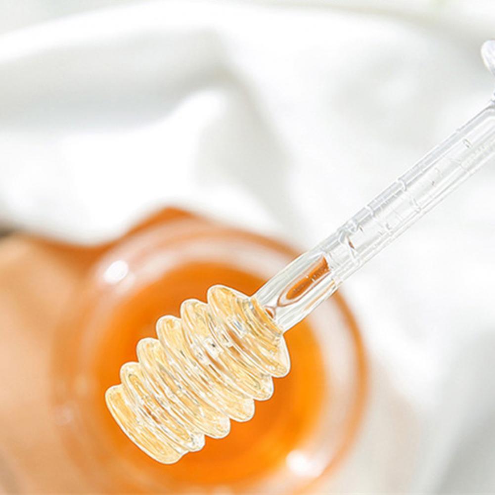 265ML Honey Pot Smooth Texture Heat Resistant with Dipper Transparent Honey Jar Pot With Stirring Rod Kitchen Honey Container