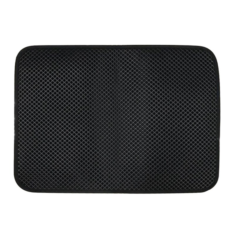 Pet Cat Litter Mat Double Layer Pet Cat Litter Trapper Mats with Waterproof Bottom Layer Non-slip Pets Litter Cats Bed Pads: black / 30x30cm
