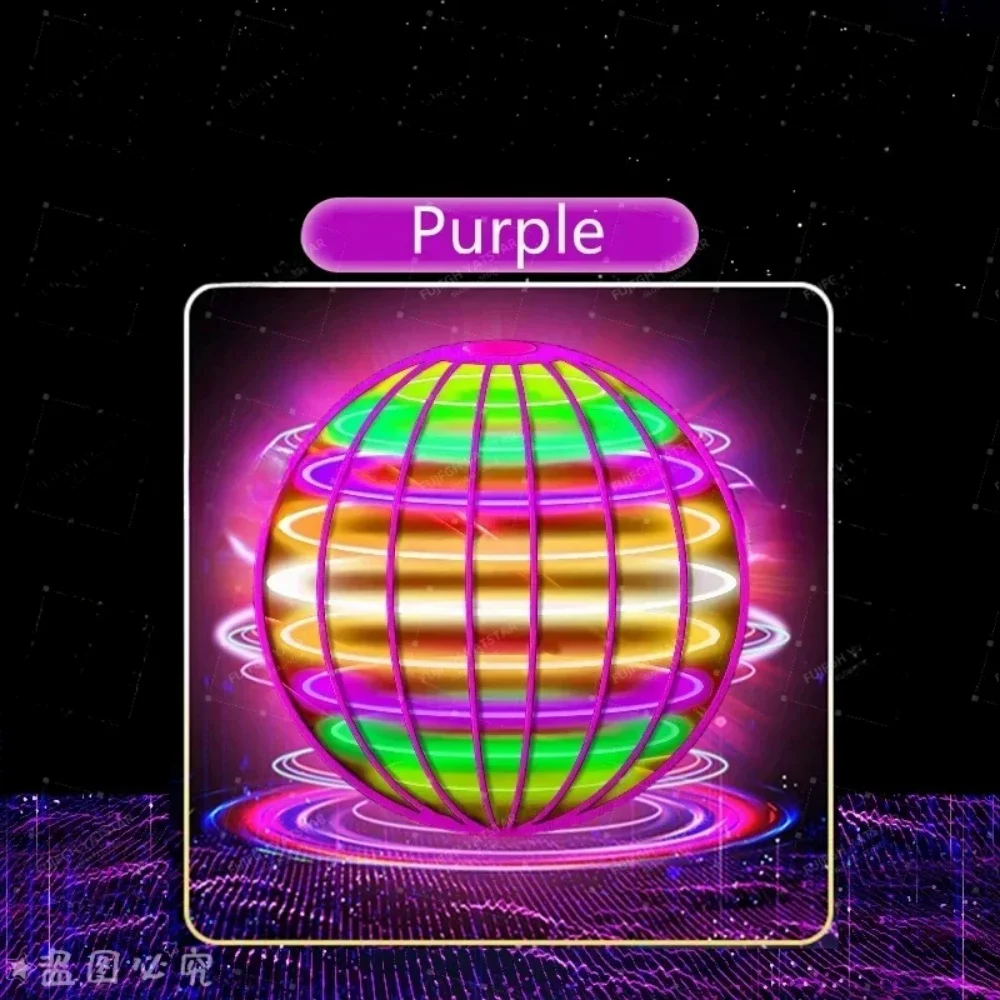 Flying Rotating Ball Dart Toy Luminous Magic Toy Ball Children's Handheld Control Color LED 360 ° Rotating Suspended Ball: PURPLE