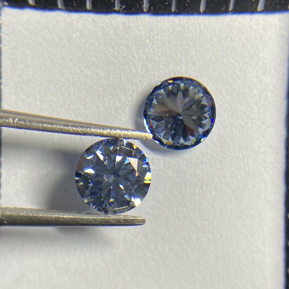 Meisidian Lab Gemaakt Uitstekende 1 Karaats 6.5Mm Brilliant Cut Sapphire Blauw Moissanite Diamond Prijs Per Karaat