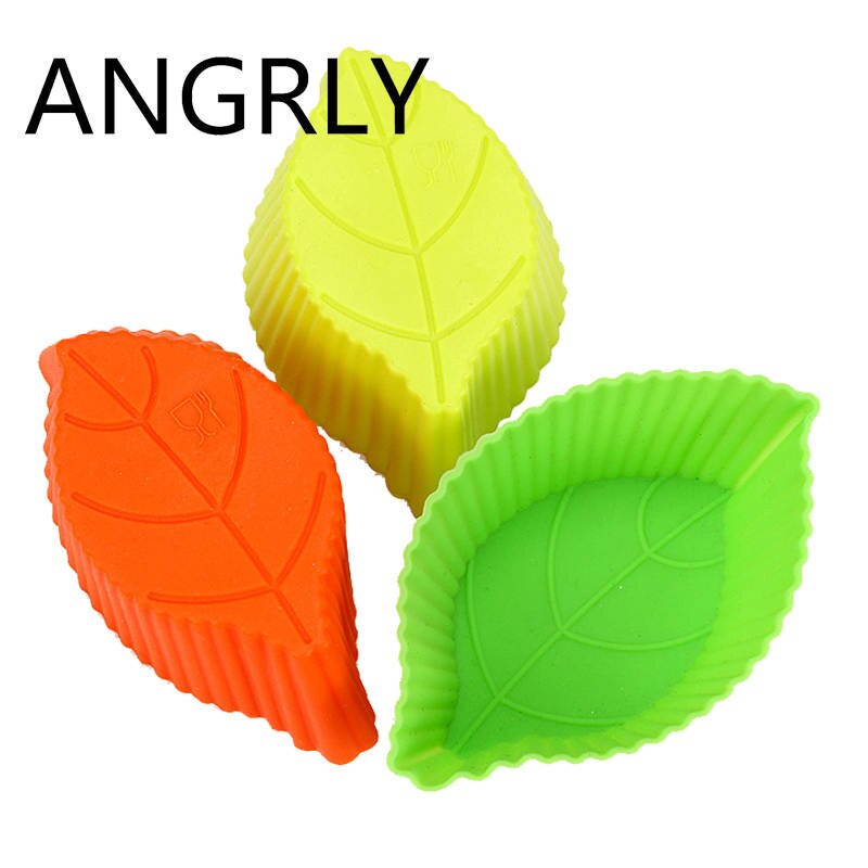 ANGRLY 10pcs Multi-color Silicone Cake Muffin Cupcake Mold Round Shape Baking Mould: 12