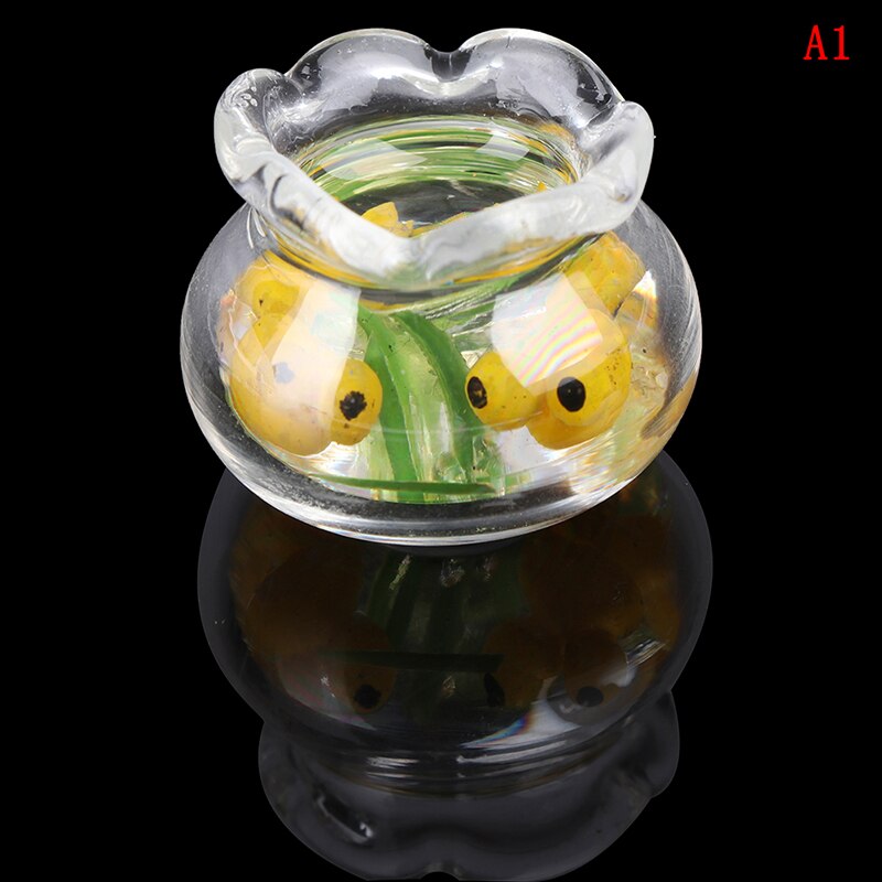 1:12 puppenhaus Miniatur Mini Glas Fisch Panzer transparent Aquarium Puppenhaus Hause Ornamente freundlicher Spielzeug: A1
