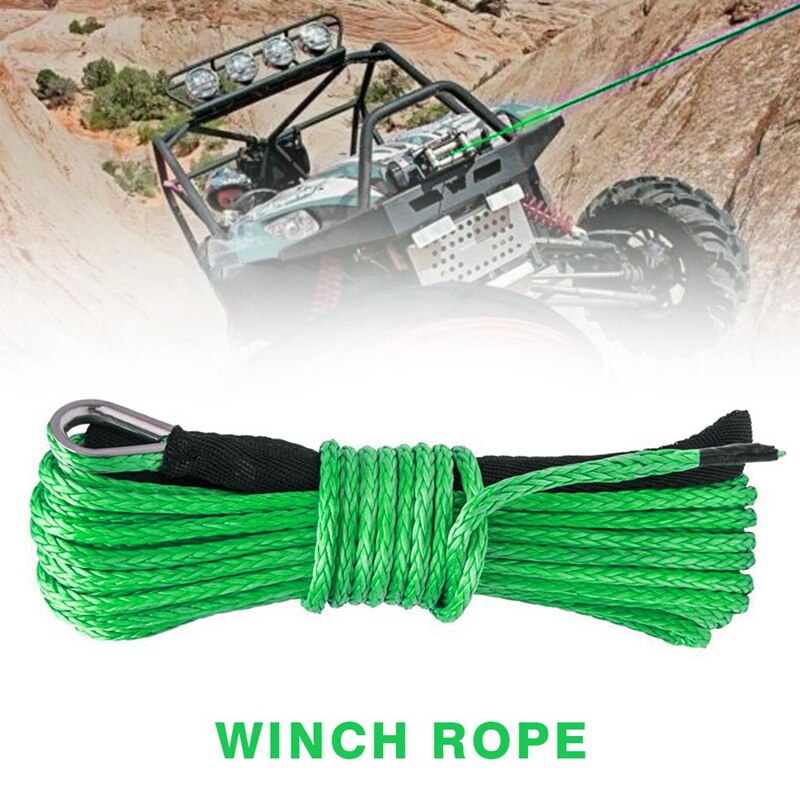 1/4X50 15M 6MM 7700 Lbs Car Electric Winch Rope High-Strength Fiber Rope Car Off-Road Vehicle Traction Rope for Car SUV
