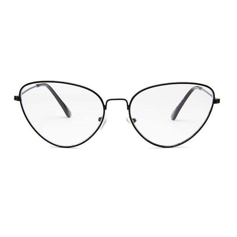 Óculos gatinho de metal fino, óculos femininos transparentes de marca de luxo, óculos retrô para mulheres