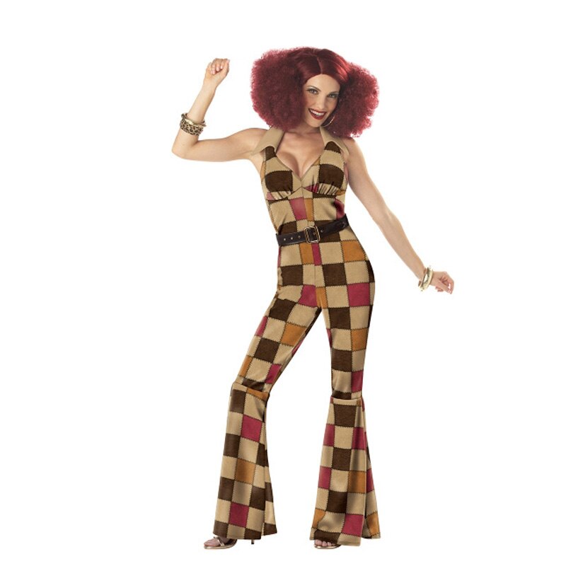 Mænd 60s 70s retro hippie kostume vintage 1960s 1970s go go pige disco kostumer mænds disco kostume: Kvinder / Xl