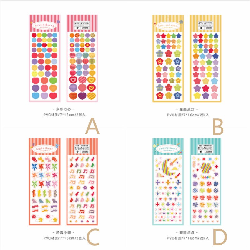 Mohamm 2Pc Fancy World Series Pvc Decoratie Stickers Gewoon En Creatieve Stickers Basic Planner Materialen Scrapbooking School S