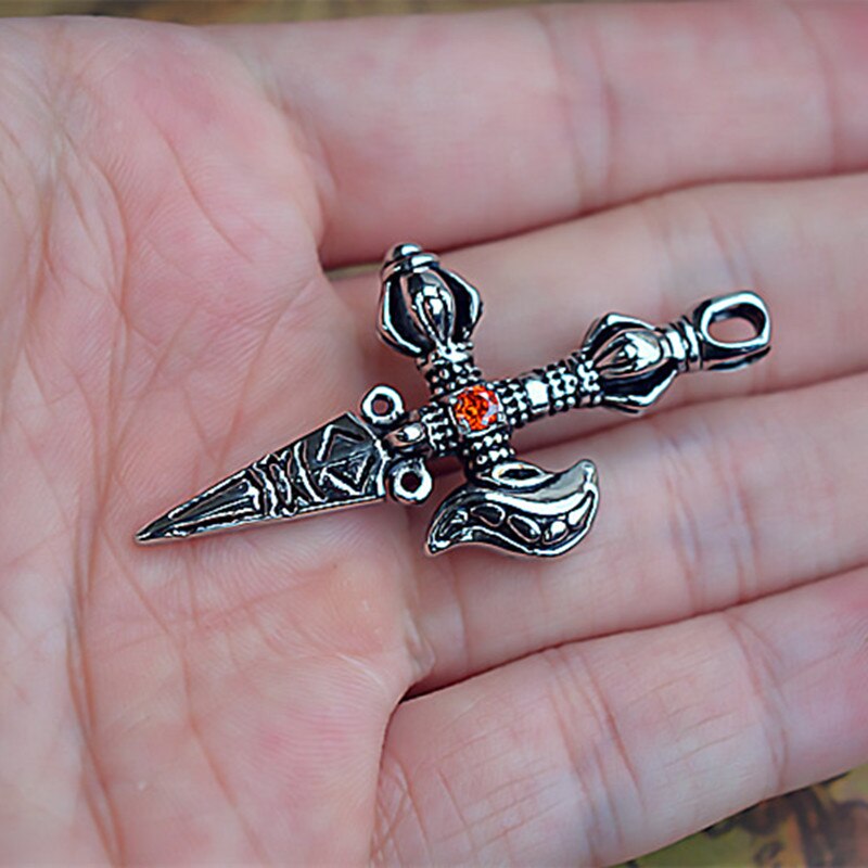 Collier Vajra avec pendentif mythe Oriental pour hommes, amulette, tibétain, bijoux de fête Punk de