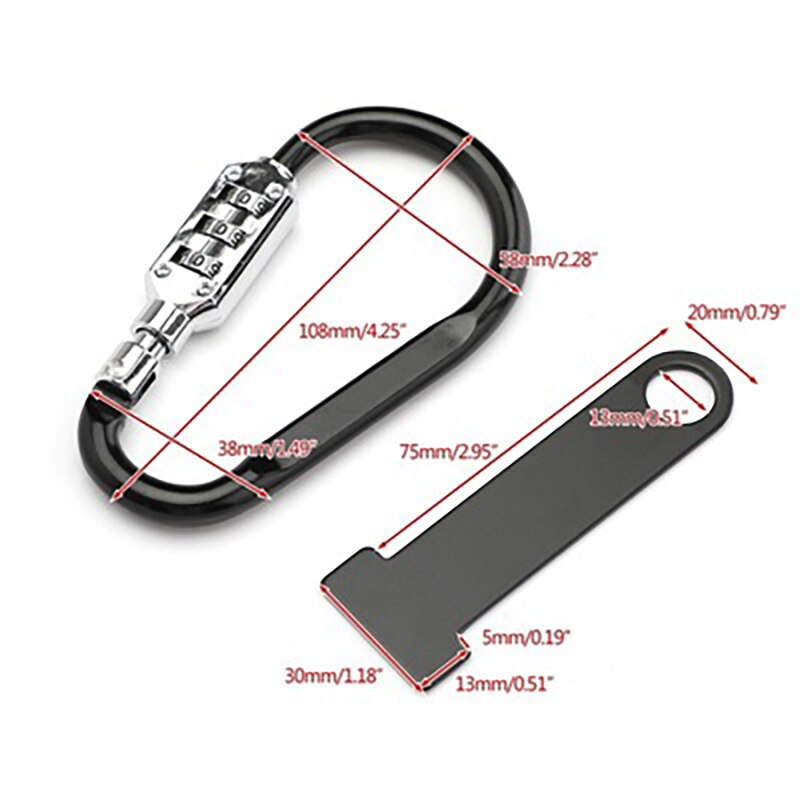 Motorcycle Helmet Lock Anti-Theft Open Face Helmet Lock Fastener + T-Bar for Racing Motorbike Bike Helmet Lock
