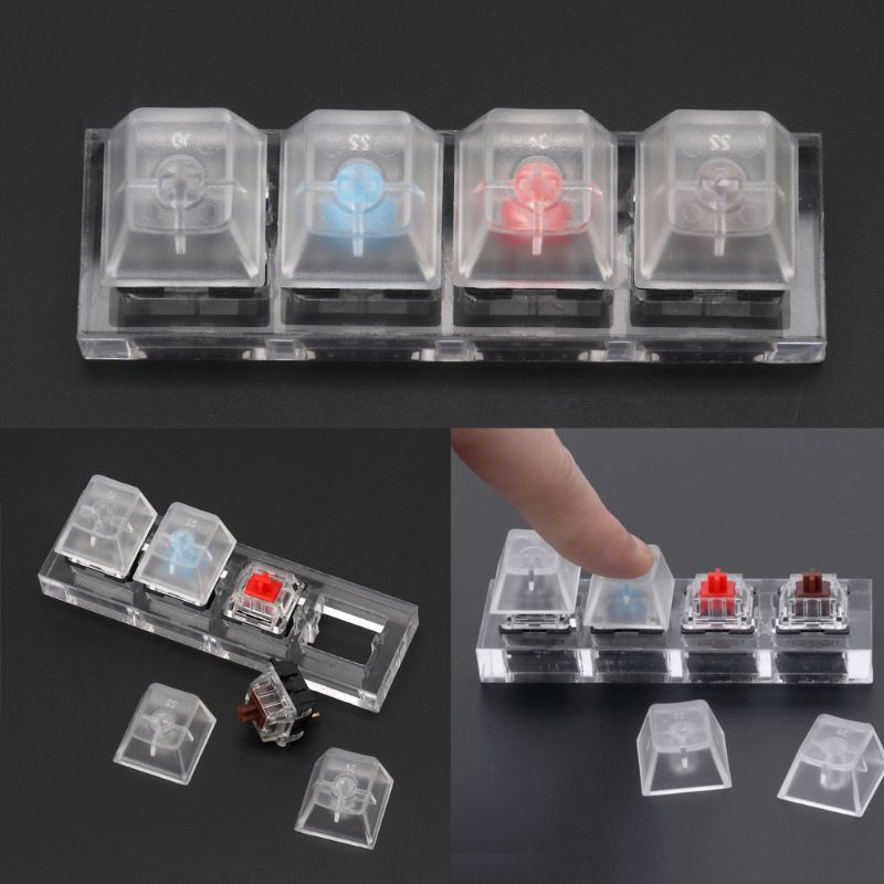 Gateron mx switches acrylic mechanical keyboard switches 4 translucent clear sampler tester kit toy stress relief
