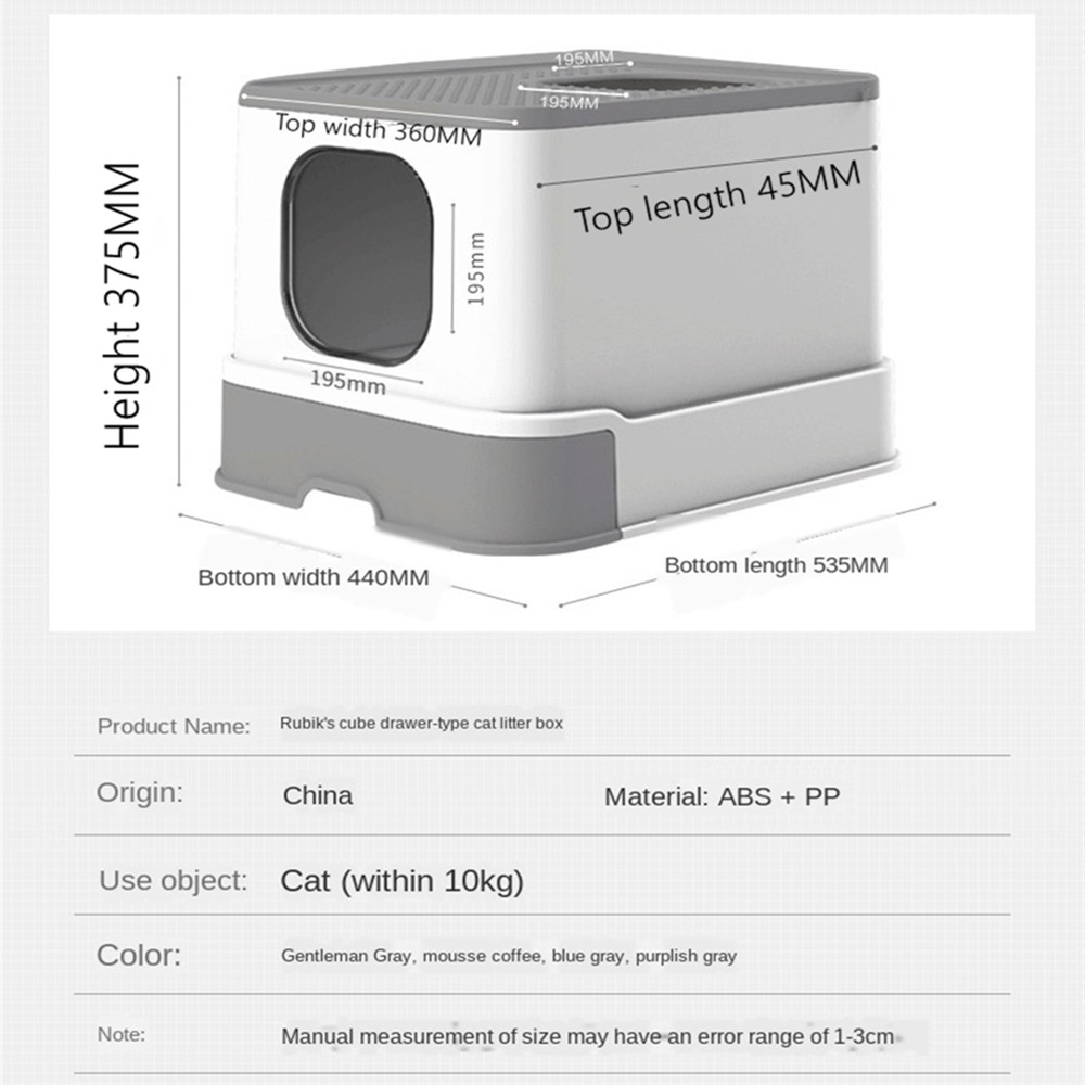 Kattenbak Top Entry Kat Zandbak Grote Capaciteit Wc Lade Gesloten Splash Lade Stijl Lade Wc Catlitter Lade Cattoilet kattenbak