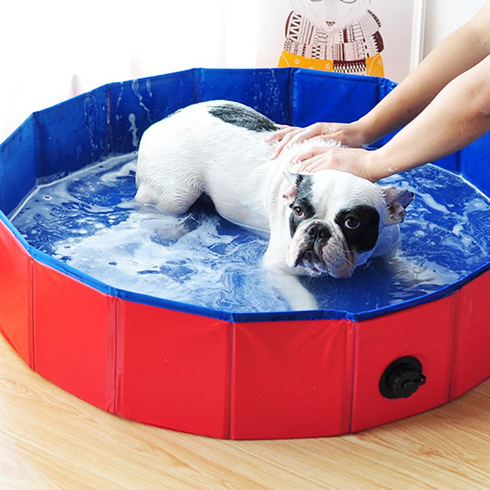 Pet Bathing Dog Puppy Inflatable Foldable Water Play Bathing Tub Pet PVC Swimming Pool Summer Dogs Cats Bath Cleaning Bathtub
