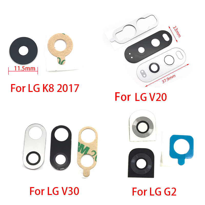 2pcs/lot Rear Back Camera Glass Lens For LG V20 V30 G2 G5 G6 G7 Q6 K8 Camera Glass With Glue Adhesive