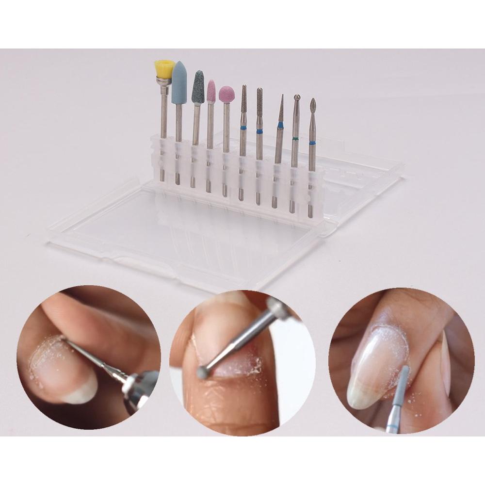 10 Pièces De Polissage des Ongles Tête Russe Manucure Bits Peau Morte Rotatif Fraise Coloré Ongles Ponceuse Forets