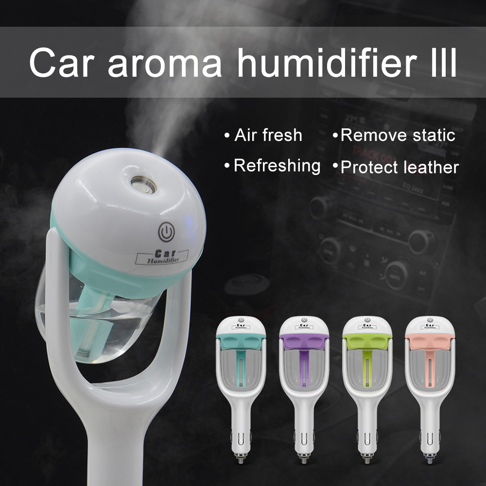 Mini bærbar ultralyds luftfugter luftrenser auto sprøjte tåge aroma æterisk olie duft 4 farver 180 grader