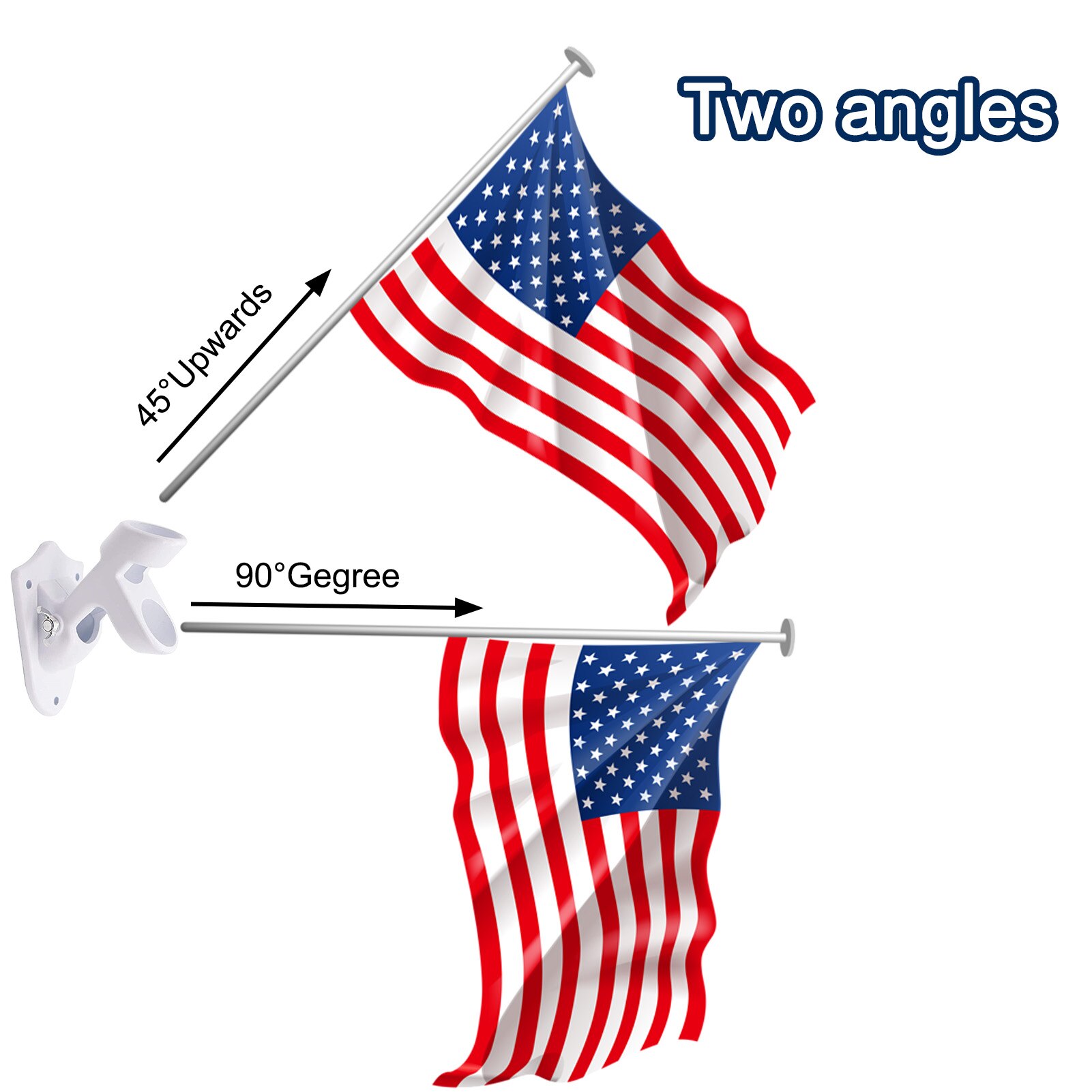 Flag Pole Wall Mount Outdoor Flagpole Mounting Bracket For Wall Adjustable Aluminum Wall Mounted Flag Holder Flag Pole Base