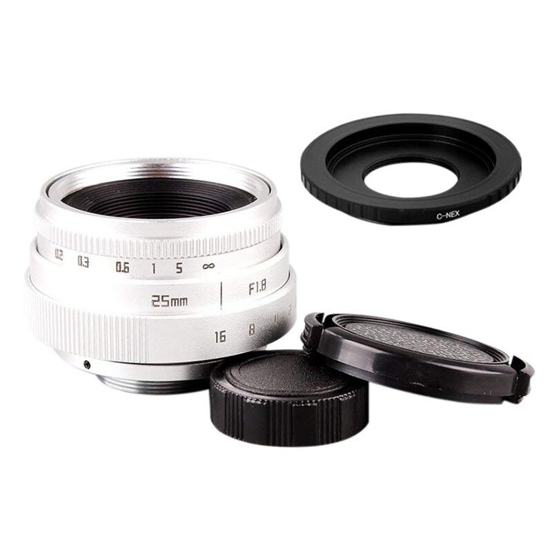 Mini 25Mm F1.8 APS-C Televisie Cctv Lens + 16Mm C Mount Film Lens Sony E-mount Nex Camera Lens Adapter